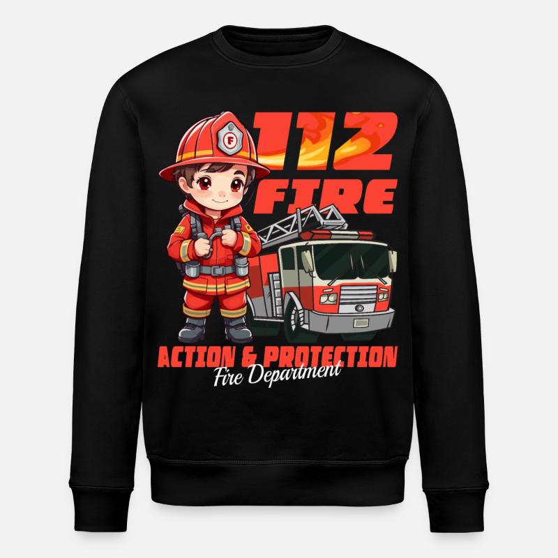 Petit pompier - Sweat bio ROLLER Stanley/Stella Unisexe - noir