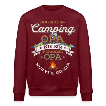 Camping Opa Lagerfeuer Camper Zelten Campingplatz - Stanley/Stella Unisex Bio-Sweatshirt ROLLER - Burgunderrot - Vorne - Nik (191cm)