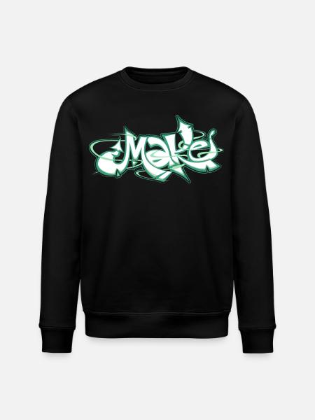 Green word make graffiti - Stanley/Stella ROLLER Unisex Organic Sweatshirt - black