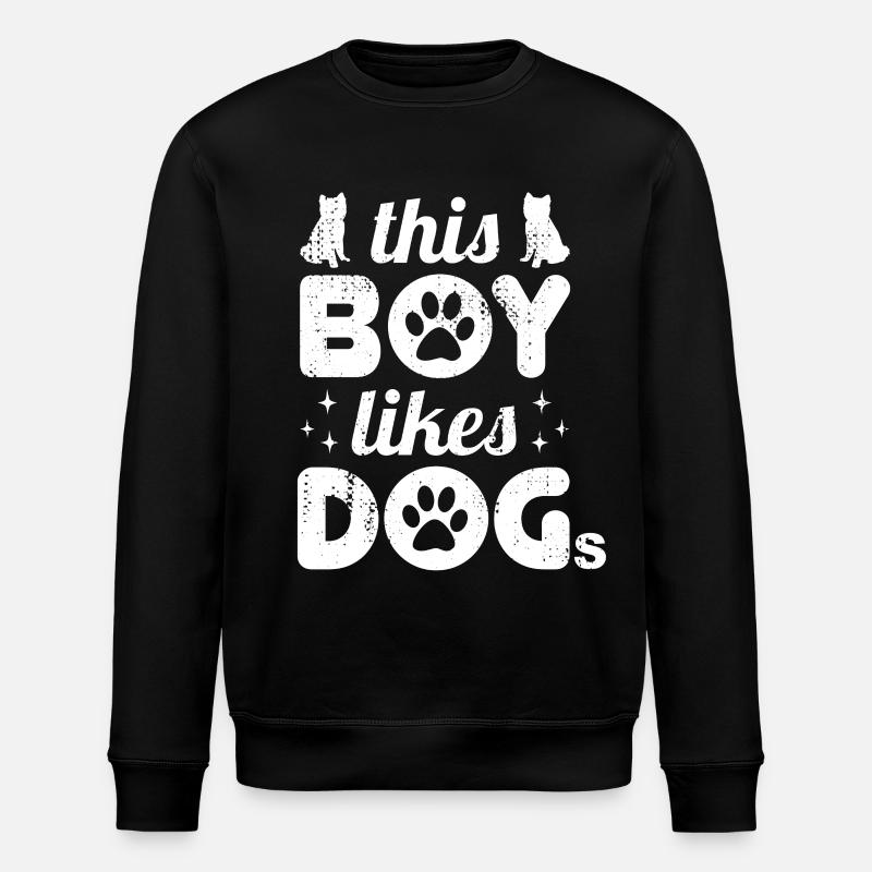 This boy likes dogs - Stanley/Stella ROLLER Unisex Organic Sweatshirt - black