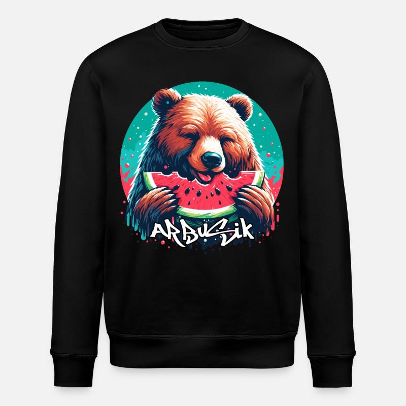Pastèque Arbusik ours cadeau délicieux - Sweat bio ROLLER Stanley/Stella Unisexe - noir