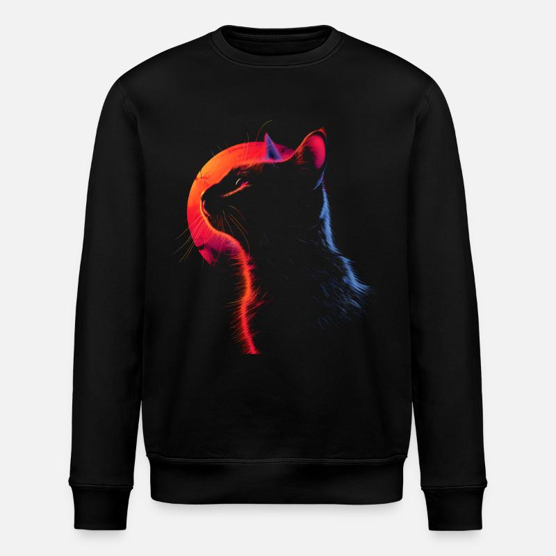 Chat Look rétro - Sweat bio ROLLER Stanley/Stella Unisexe - noir