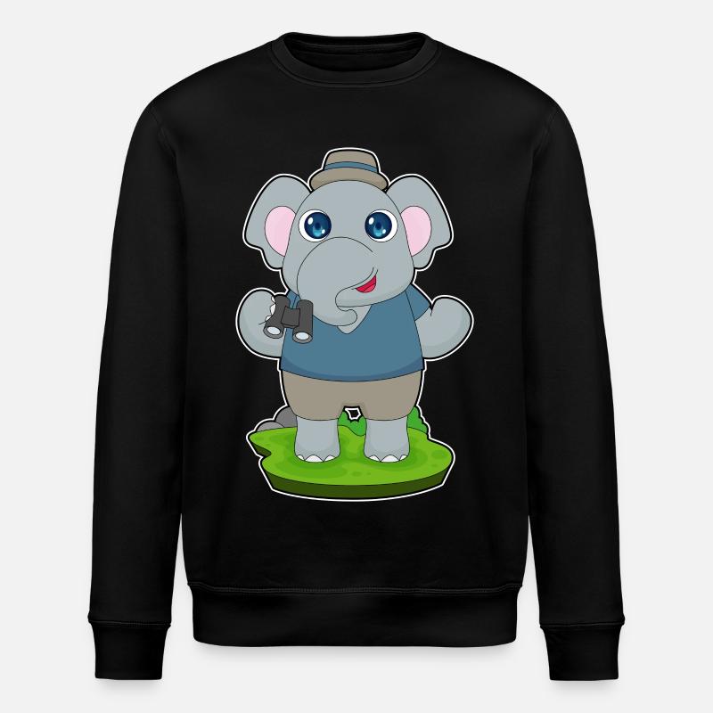 Elephant Binoculars - Stanley/Stella ROLLER Unisex Organic Sweatshirt - black