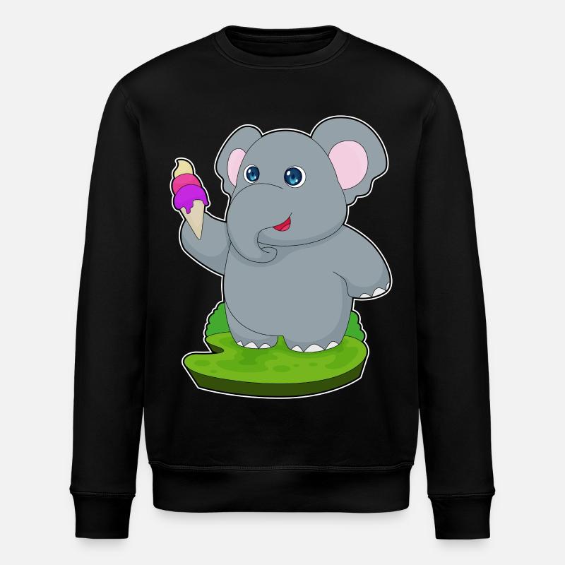 Elefant Waffeleis - Stanley/Stella Unisex Bio-Sweatshirt ROLLER - Schwarz
