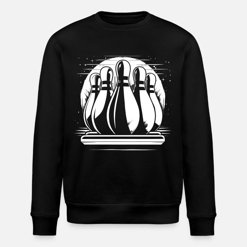 Bowling Pins Zeichnung - Stanley/Stella Unisex Bio-Sweatshirt ROLLER - Schwarz