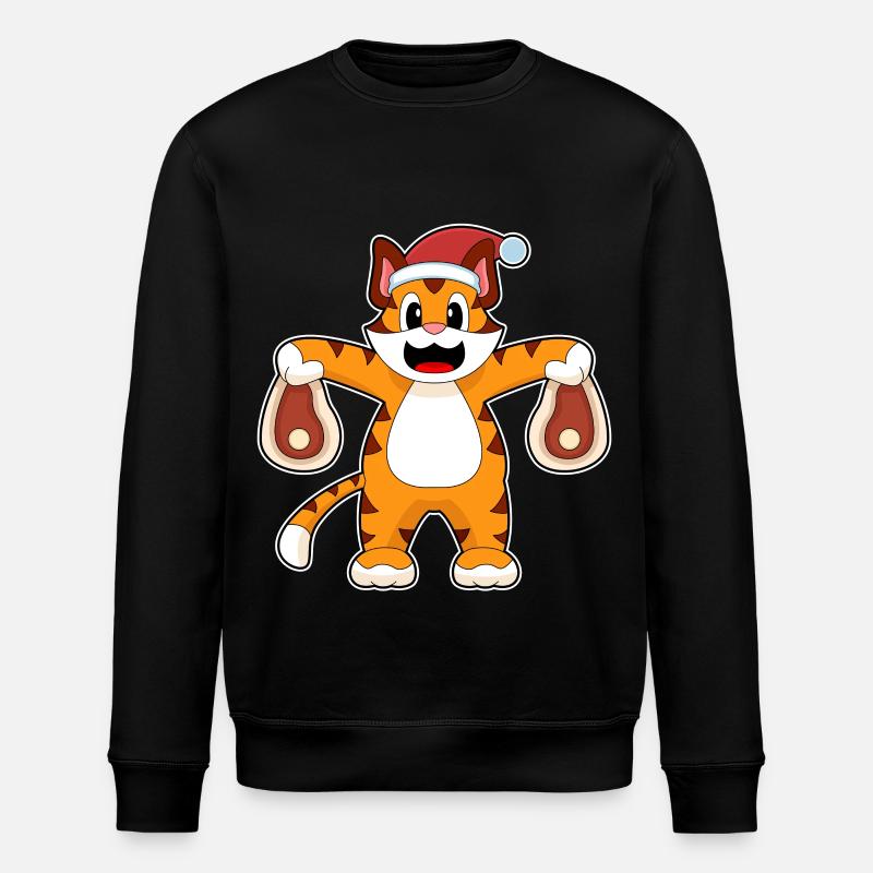 Tiger Weihnachten Fleisch - Stanley/Stella Unisex Bio-Sweatshirt ROLLER - Schwarz