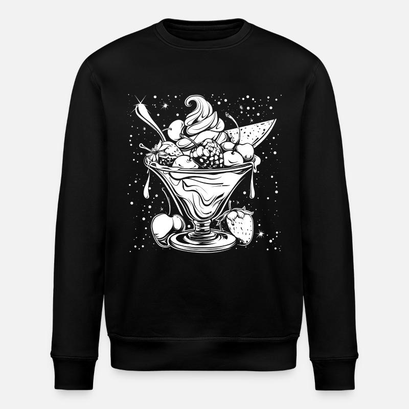 Dessin de coupe glacée - Sweat bio ROLLER Stanley/Stella Unisexe - noir