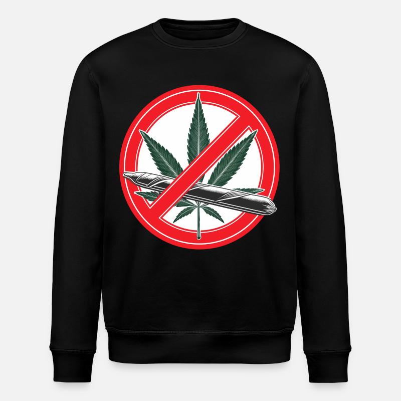 Cannabis Marihuana Verbotsschild - Stanley/Stella Unisex Bio-Sweatshirt ROLLER - Schwarz