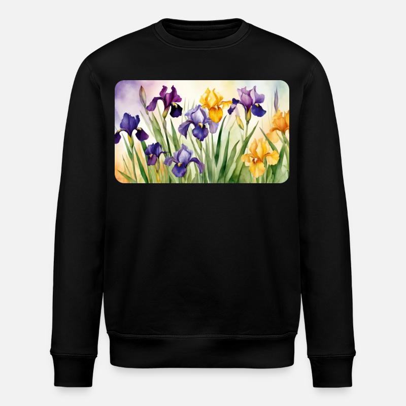 Iris Romantiques - Aquarelles - Sweat bio ROLLER Stanley/Stella Unisexe - noir