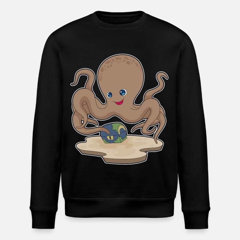 Krake Schatzkiste - Stanley/Stella Unisex Bio-Sweatshirt ROLLER - Schwarz