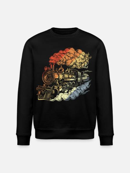 Retro Dampflokomotive - Stanley/Stella Unisex Bio-Sweatshirt ROLLER - Schwarz