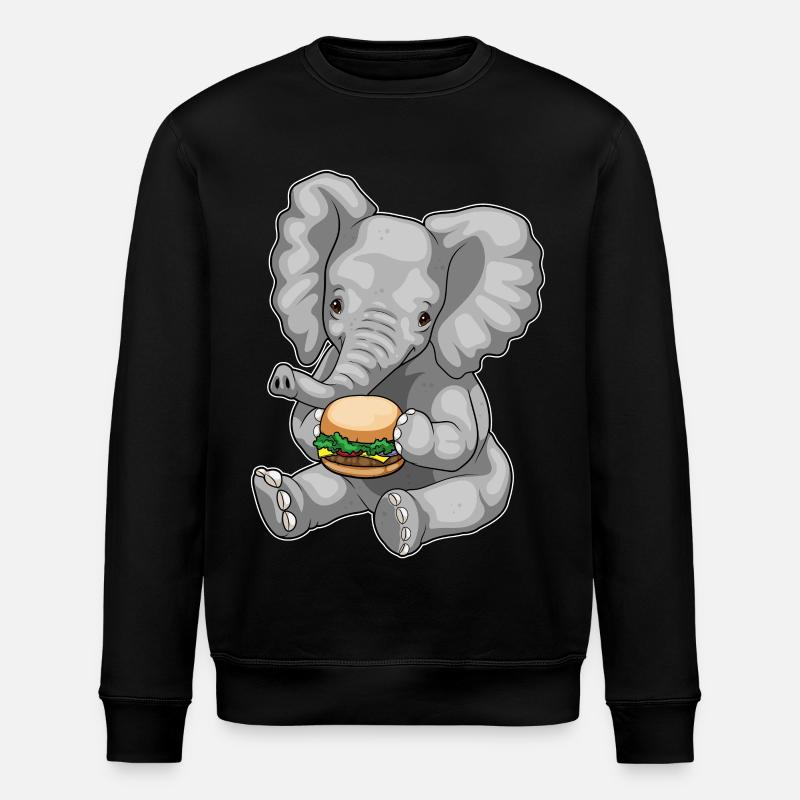 Elefant Burger - Stanley/Stella Unisex Bio-Sweatshirt ROLLER - Schwarz