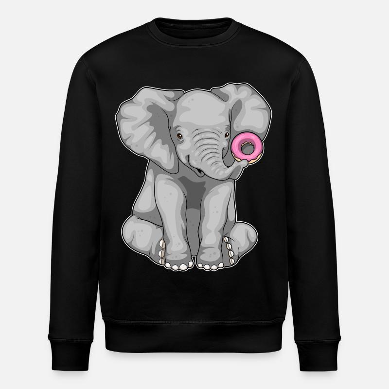 Elephant Donut - Stanley/Stella ROLLER Unisex Organic Sweatshirt - black