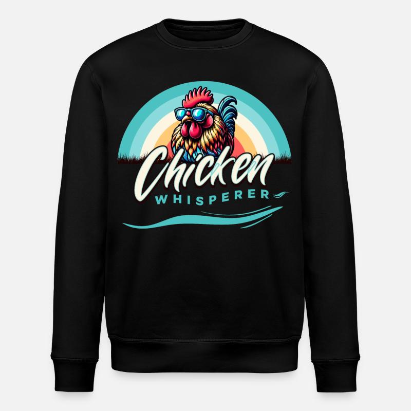 Chicken Whisperer Chicken Fan Stylized - Stanley/Stella ROLLER Unisex Organic Sweatshirt - black