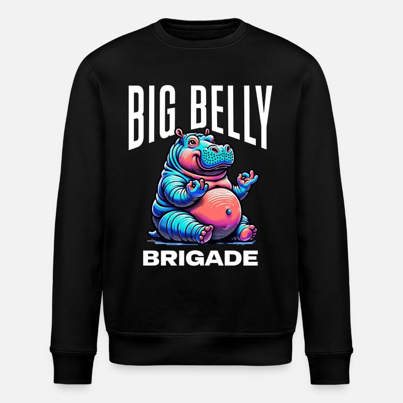 Brygada Dużego Brzucha Hipopotam Hipopotam Hipopotam Hipopotam - Ekologiczna bluza typu unisex Stanley/Stella ROLLER - czarny