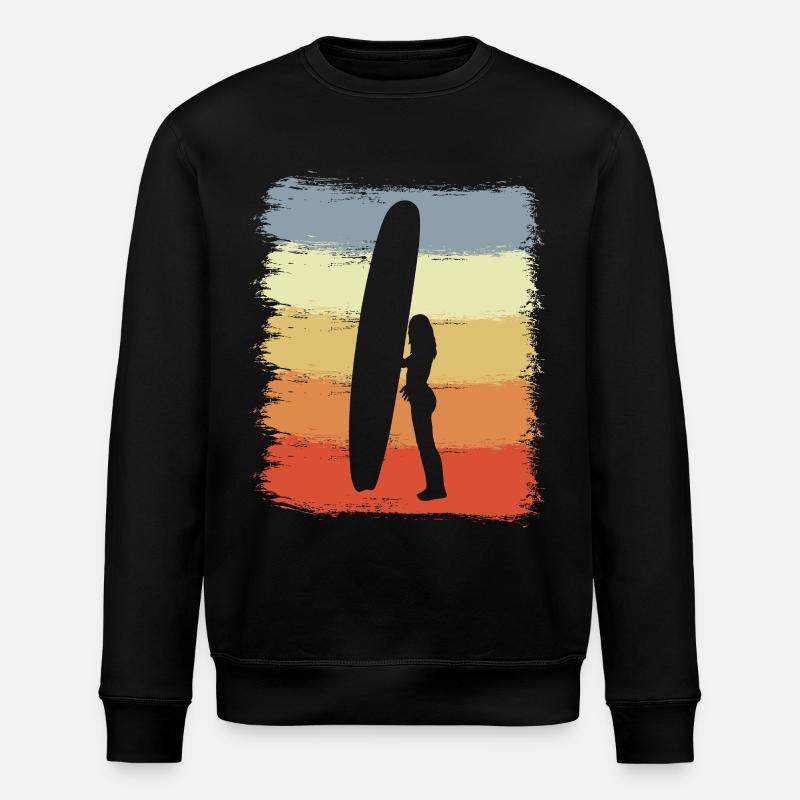Surfeur Rétro - Sweat bio ROLLER Stanley/Stella Unisexe - noir