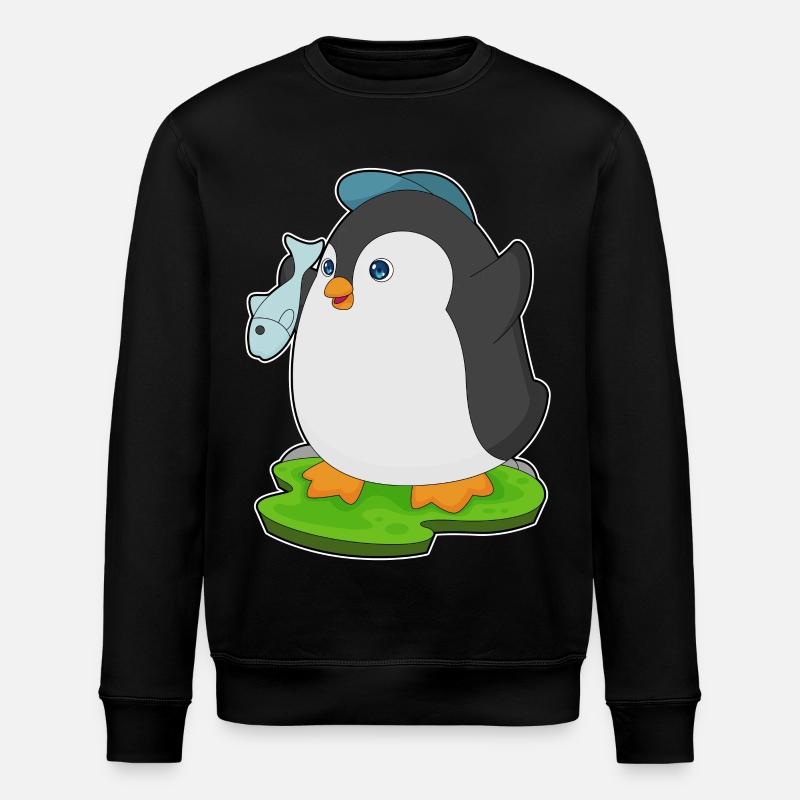 Pinguin Fisch - Stanley/Stella Unisex Bio-Sweatshirt ROLLER - Schwarz