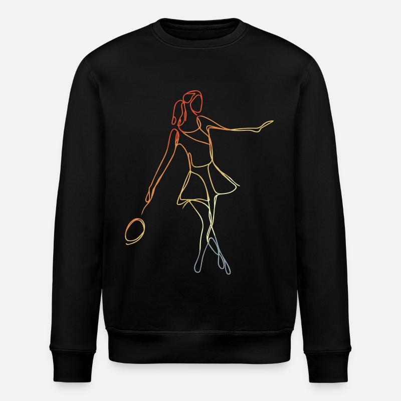 Badmintonspielerin Skizze - Stanley/Stella Unisex Bio-Sweatshirt ROLLER - Schwarz