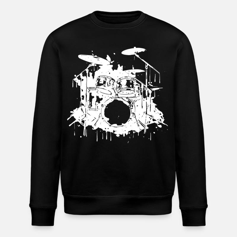 Drums Graphics - Stanley/Stella ROLLER Unisex Organic Sweatshirt - black