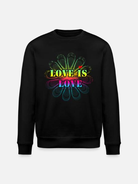 love is love - Stanley/Stella ROLLER Unisex Organic Sweatshirt - black