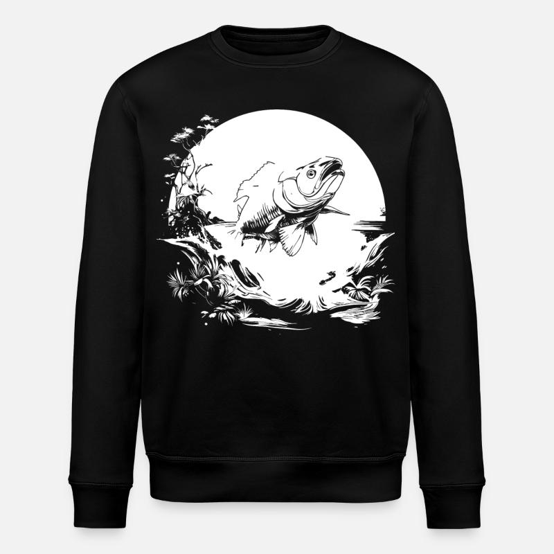 Dessin du pêcheur - Sweat bio ROLLER Stanley/Stella Unisexe - noir