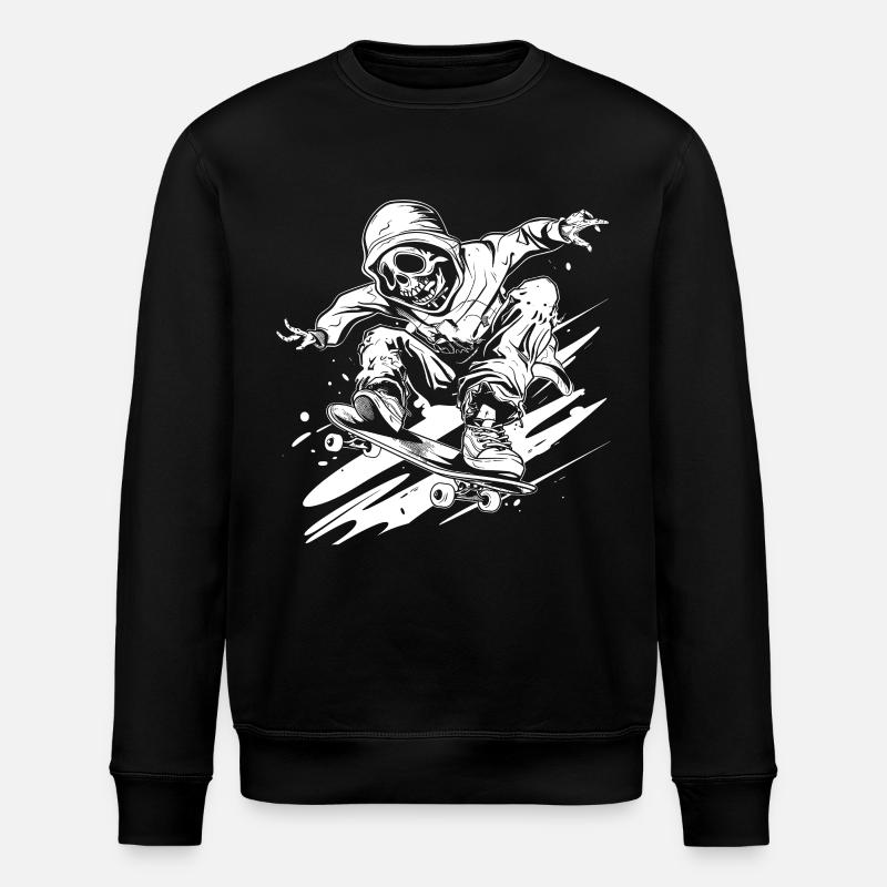 Style de dessin animé de skateboard - Sweat bio ROLLER Stanley/Stella Unisexe - noir