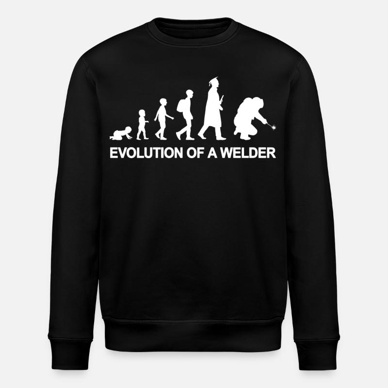 Evolution of a welder - Stanley/Stella ROLLER Unisex Organic Sweatshirt - black