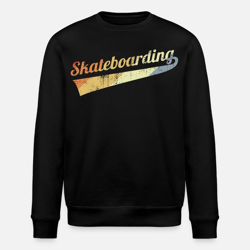 Retro Skateboarding - Stanley/Stella Unisex Bio-Sweatshirt ROLLER - Schwarz