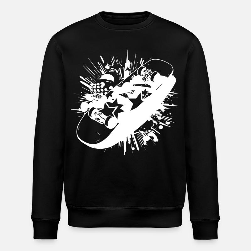 Skateboard Paint Blobs - Stanley/Stella ROLLER Unisex Organic Sweatshirt - black