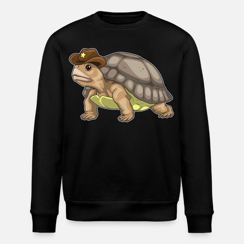 Turtle Sheriff Sheriff's Hat - Stanley/Stella ROLLER Unisex Organic Sweatshirt - black