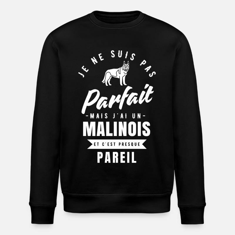 Berger belge malinois idée cadeau - Sweat bio ROLLER Stanley/Stella Unisexe - noir