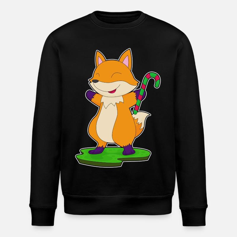 Canne de bonbon renard - Sweat bio ROLLER Stanley/Stella Unisexe - noir