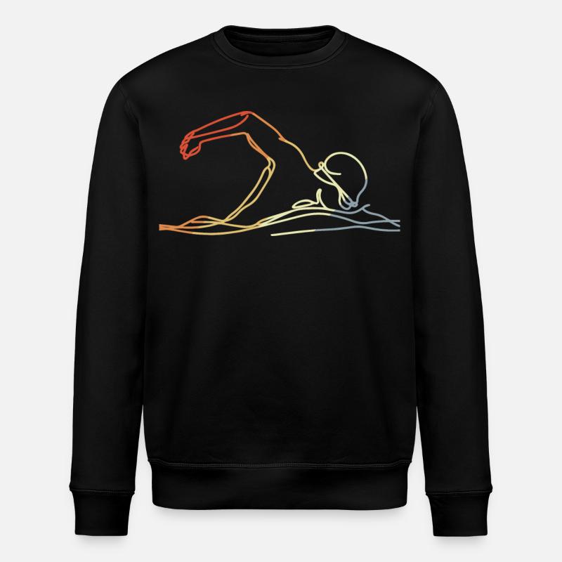 Schwimmen Retro Stil - Stanley/Stella Unisex Bio-Sweatshirt ROLLER - Schwarz