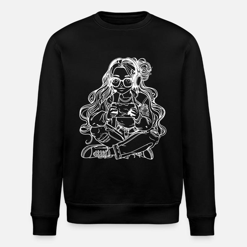 Dessin de fille de jeu - Sweat bio ROLLER Stanley/Stella Unisexe - noir