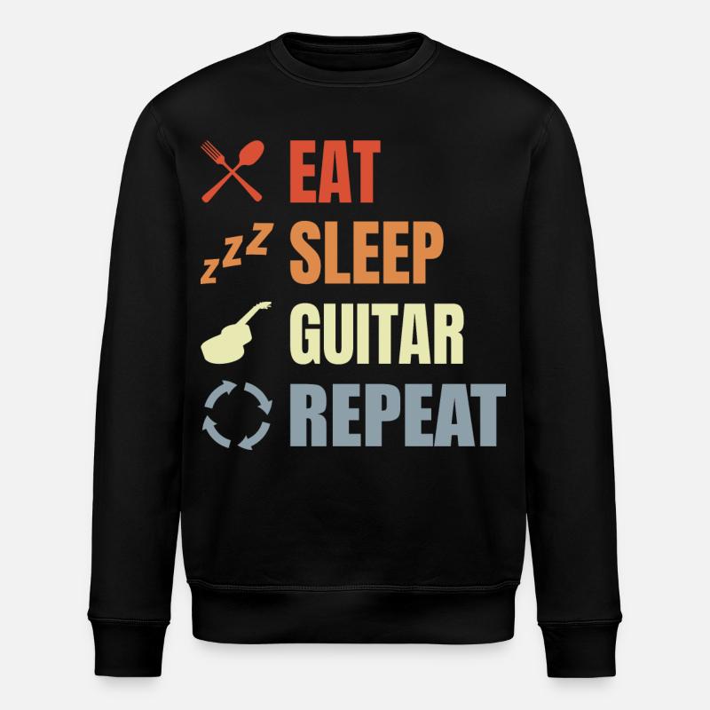 Eat Sleep Guitar Repeat - Sweat bio ROLLER Stanley/Stella Unisexe - noir