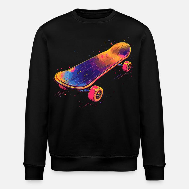 Skateboard Illustration - Stanley/Stella ROLLER Unisex Organic Sweatshirt - black