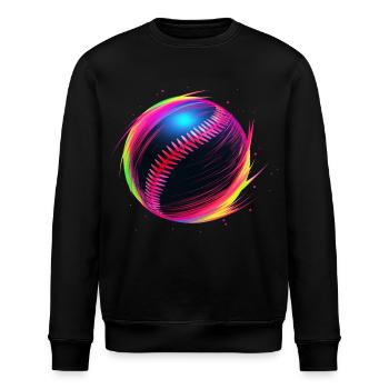 Baseball Ball Vaporwave - Stanley/Stella Unisex Bio-Sweatshirt ROLLER - Schwarz - Vorne - Nik (191cm)
