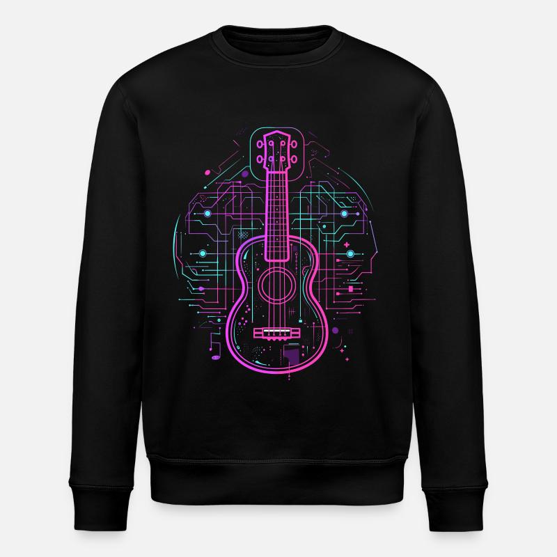 Ukulele Sketch Retro - Stanley/Stella ROLLER Unisex Organic Sweatshirt - black