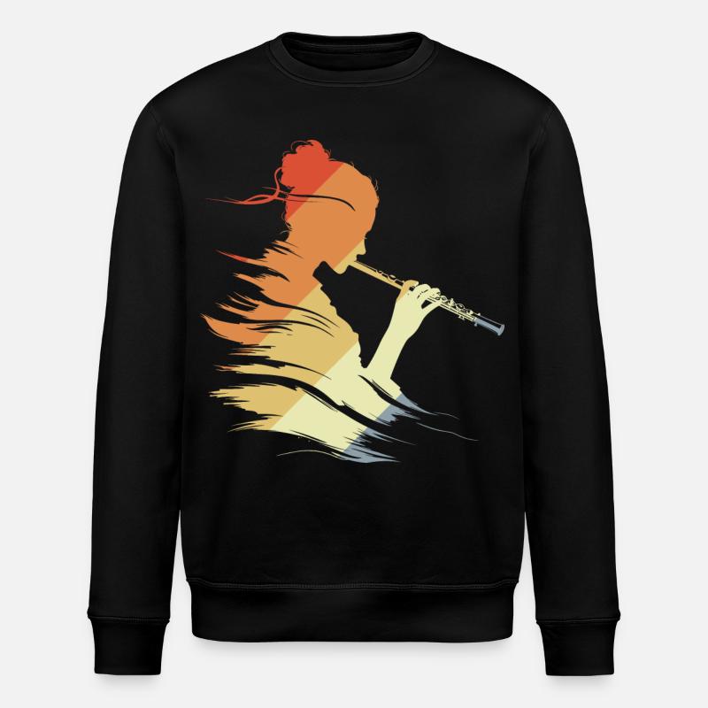 Flûte Girl Graphique Rétro - Sweat bio ROLLER Stanley/Stella Unisexe - noir