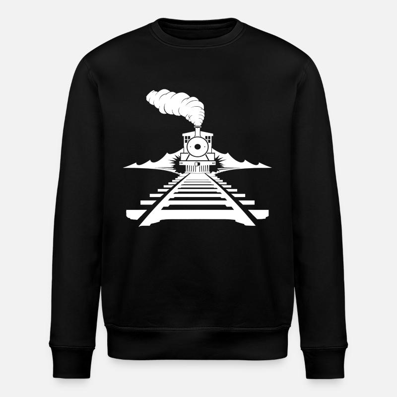 Railway Drawing - Stanley/Stella ROLLER Unisex Organic Sweatshirt - black