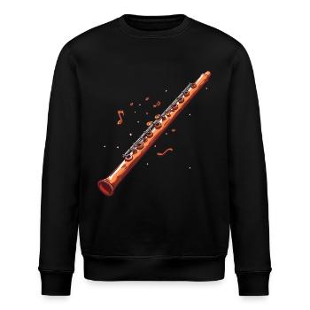 Flûte graphique - Sweat bio ROLLER Stanley/Stella Unisexe - noir - Devant - Nik (191cm)
