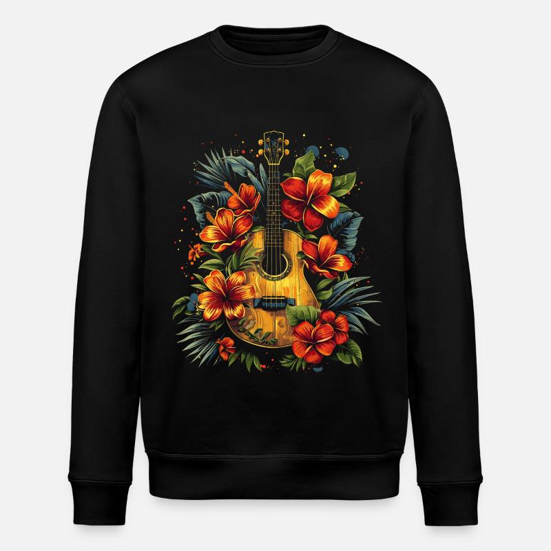 Lustige Ukulele - Stanley/Stella Unisex Bio-Sweatshirt ROLLER - Schwarz