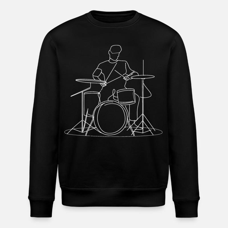 Dessin du batteur - Sweat bio ROLLER Stanley/Stella Unisexe - noir