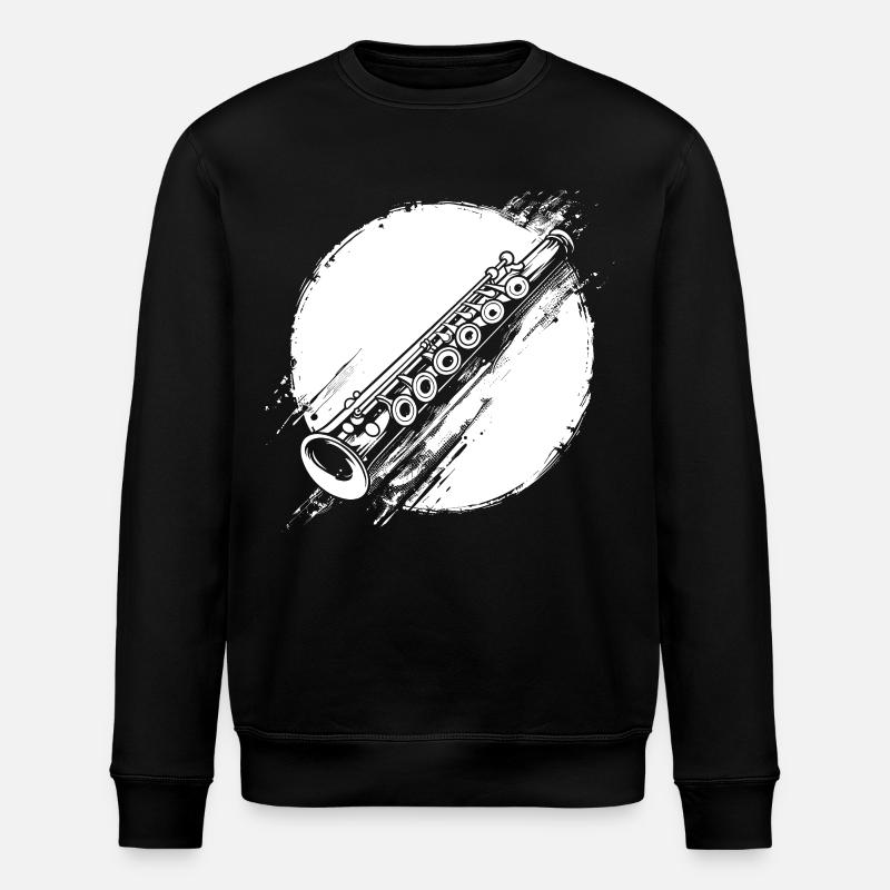 Flöte Grafik - Stanley/Stella Unisex Bio-Sweatshirt ROLLER - Schwarz