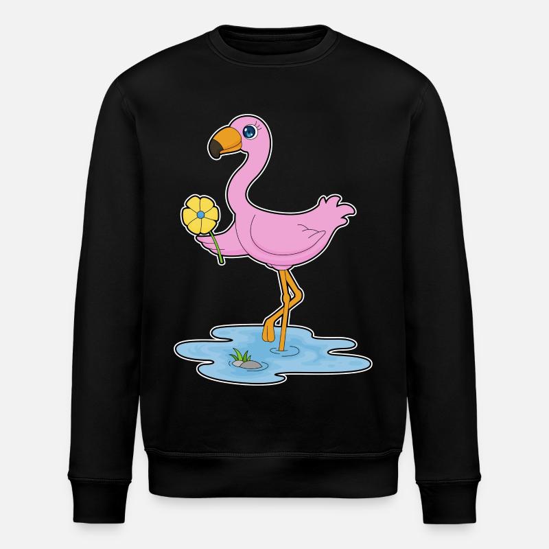 Flamingo Blume - Stanley/Stella Unisex Bio-Sweatshirt ROLLER - Schwarz