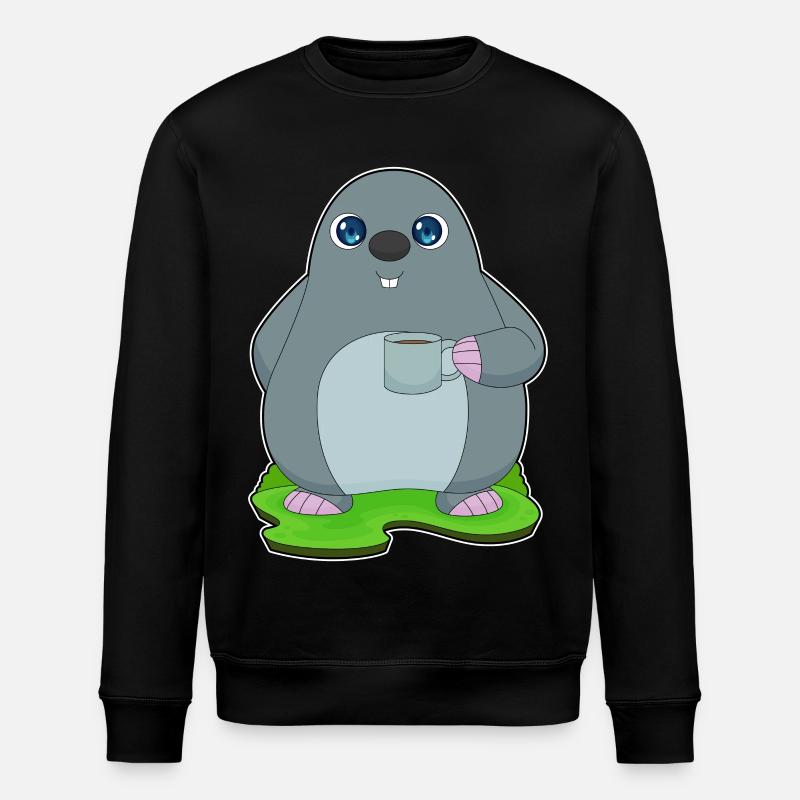 Mole Coffee Tassee - Stanley/Stella ROLLER Unisex Organic Sweatshirt - black
