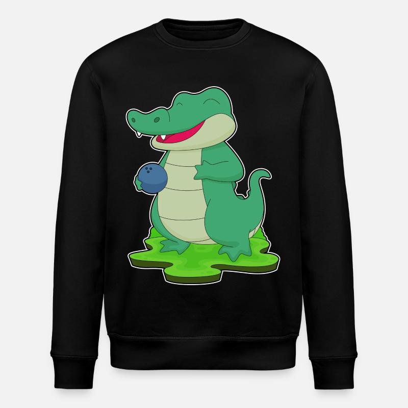Crocodile Bowling Bowling Ball - Stanley/Stella ROLLER Unisex Organic Sweatshirt - black