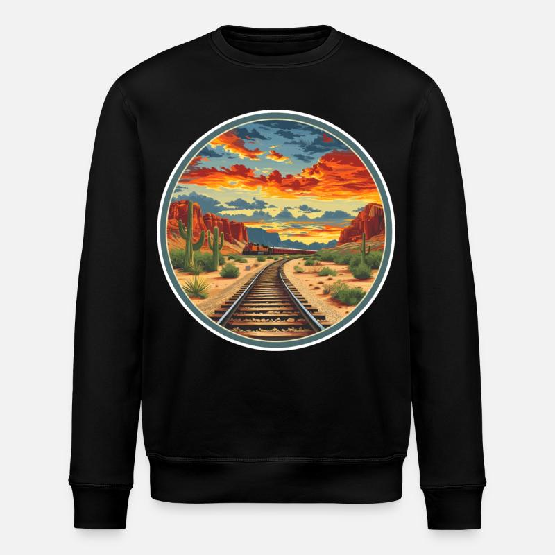 Eisenbahn - Stanley/Stella Unisex Bio-Sweatshirt ROLLER - Schwarz