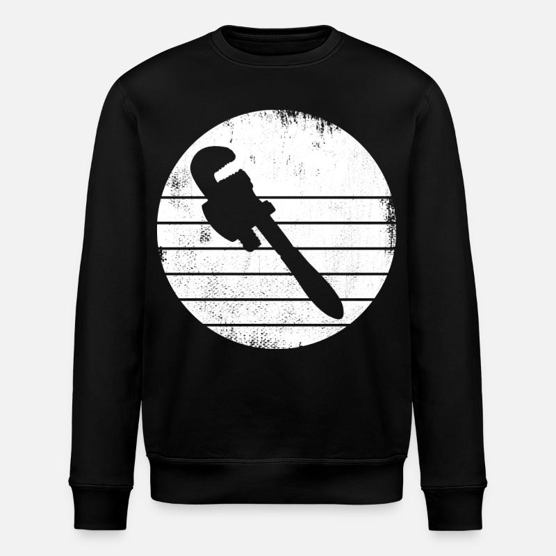 Pipe Wrench Drawing - Stanley/Stella ROLLER Unisex Organic Sweatshirt - black