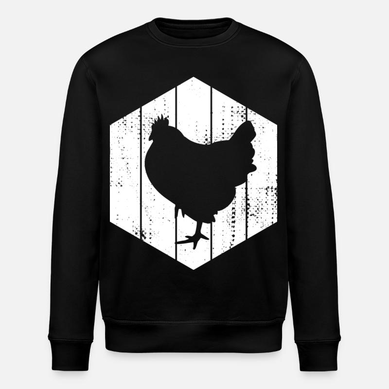 Dessin de poule - Sweat bio ROLLER Stanley/Stella Unisexe - noir